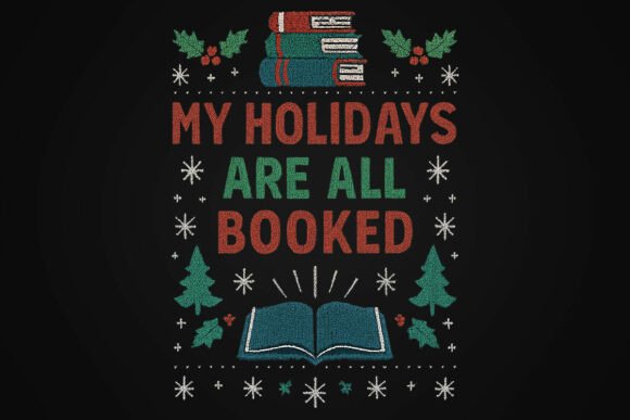 All Booked Christmas Sweater PNG: Festive Illustrations