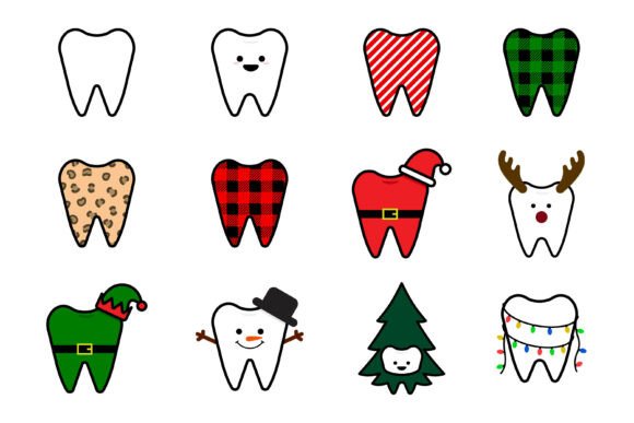 Christmas Dental Clipart Bundle: Illustrations