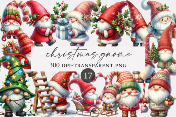 Christmas Gnome Clipart: Festive Illustrations