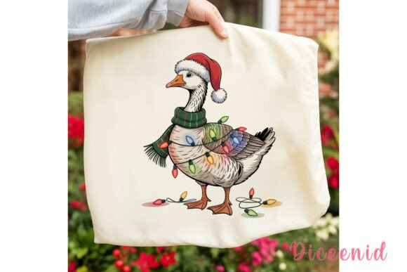 Festive Goose Christmas PNG Clipart for Illustrations