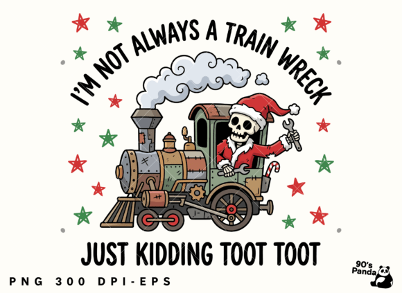Funny Christmas Train Wreck Toot Png Eps Illustrations