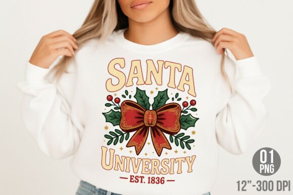 Funny Santa University PNG: Festive Illustrations
