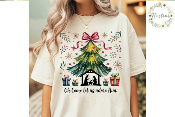 Nativity Christmas Tree PNG Clipart for Illustrations