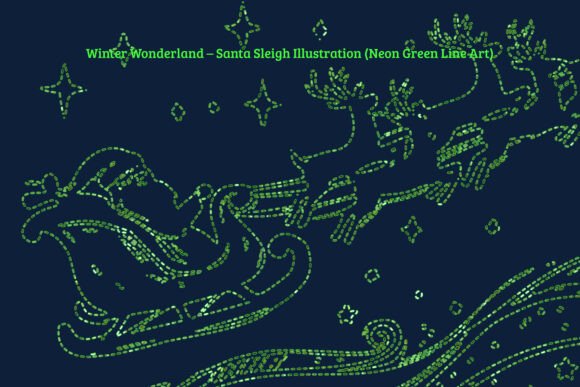 Neon Line Art Illustrations for Christmas