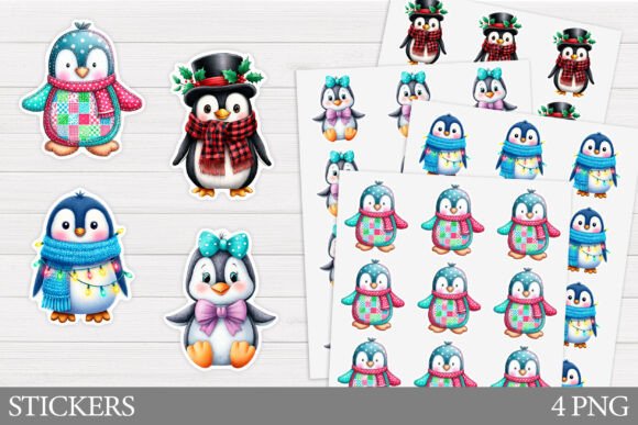 Penguin Sticker: Christmas Illustrations for Crafters