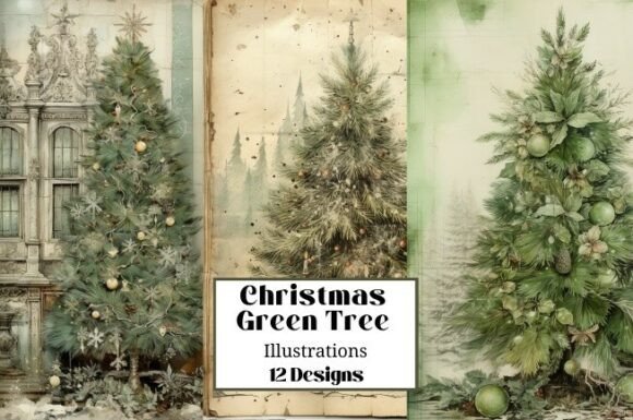 Review: 12 Green Christmas Tree Illustrations