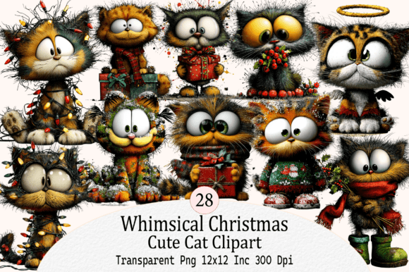 Review: Whimsical Christmas Cute Cats Clipart for Embroidery