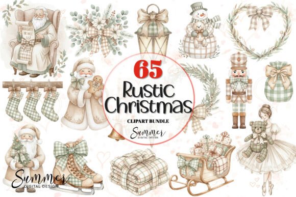 Reviewing Cozy Rustic Neutral Christmas Clipart for Stitchers